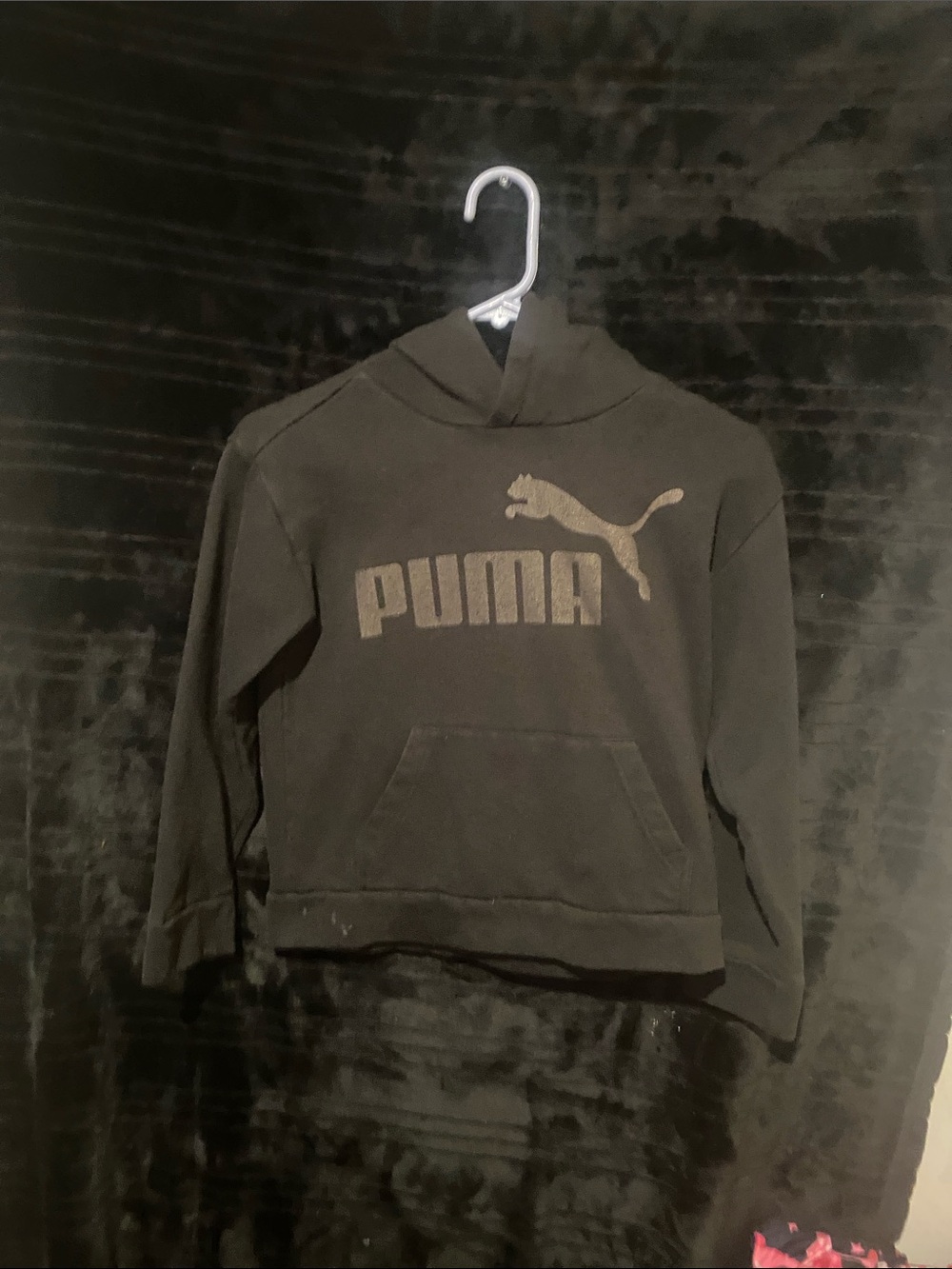 Puma Black Hoodie with Gold Logo for Kids